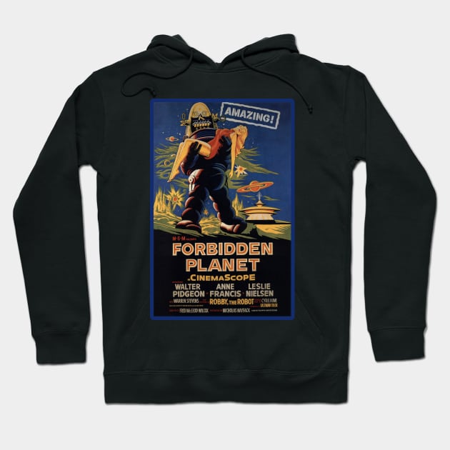 FORBIDDEN PLANET Movie Poster Hoodie by Scarebaby